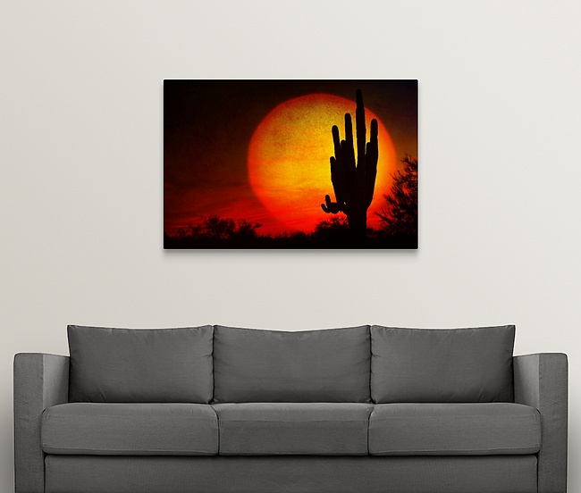Big Saguaro Sunset Art Print
